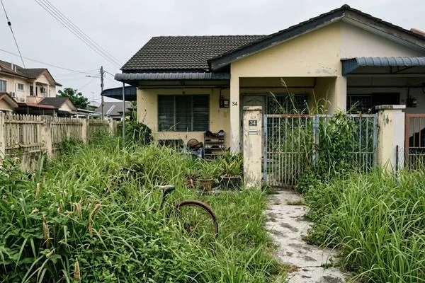 Overgrown lawn before a one-off rescue cut