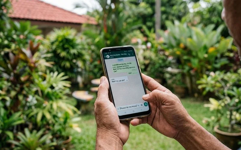 Getting a lawn mowing quote over WhatsApp