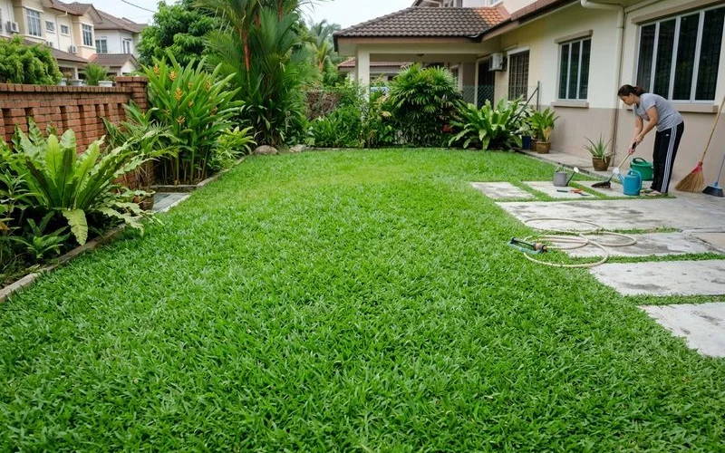 A healthy, recovered green lawn after diagnosis and treatment