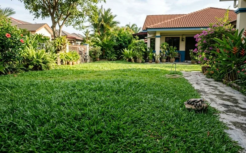 A thick, improved lawn months after top-dressing and soil conditioning